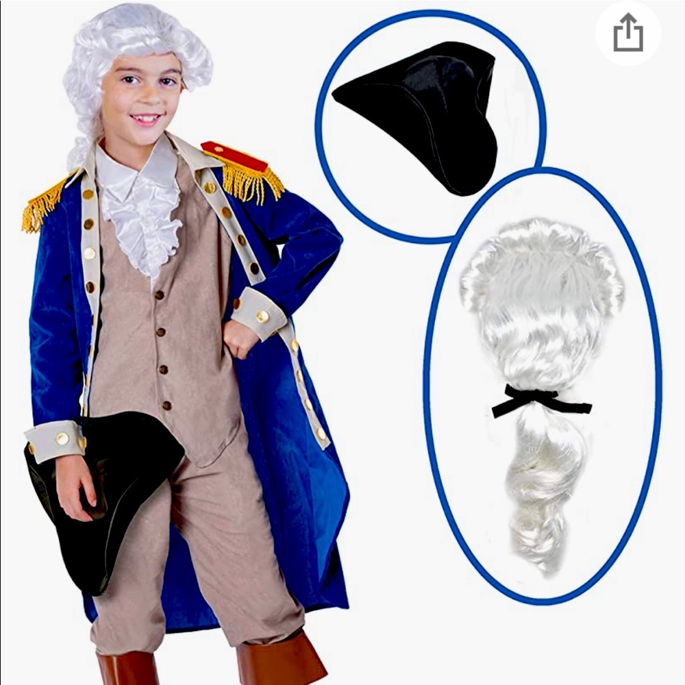 George Washington Costume boy size 10-12 years old